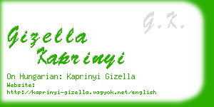 gizella kaprinyi business card